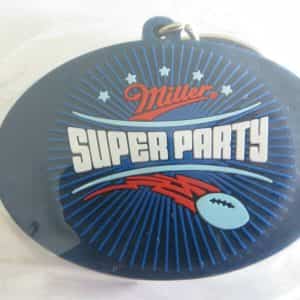Miller beer , Super Party Super Bowl Sponsor sealed plasic advertising key chain