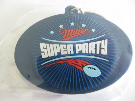 Miller beer , Super Party Super Bowl Sponsor sealed plasic advertising key chain