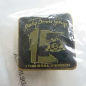MINNESOTA STATE RALLEY,HARLEY OWNER GROUP,15 YRS OF H.O.G.IN MIN,BIKER PIN,NOS