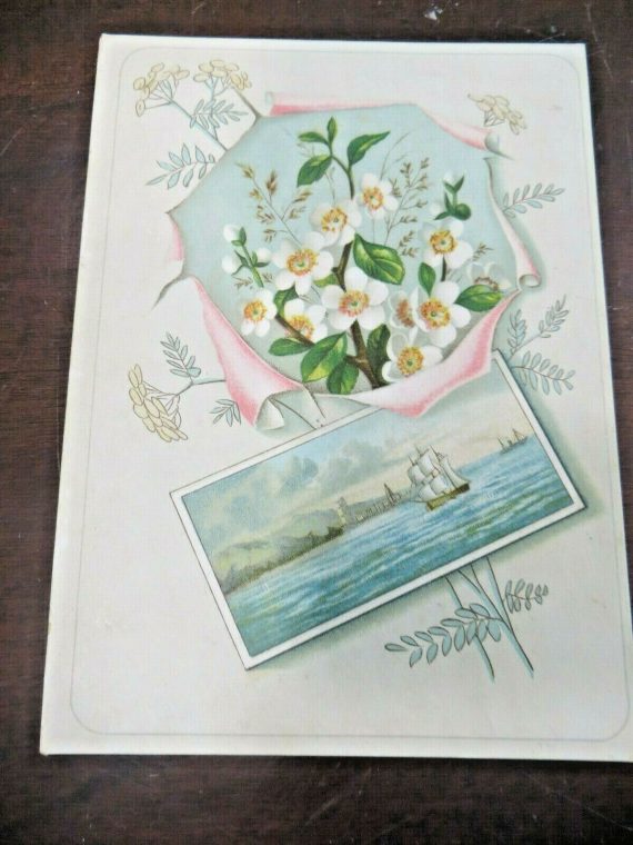 Mokaska Coffee,buy this coffee,sailing sailboat  Picture Victorian Trade Card
