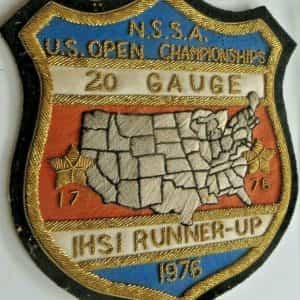 N.S.S.A.US CHAMPIONSHIPS 20 GA .IHSI 1976 CHAMPION BULLION AWARD PATCH