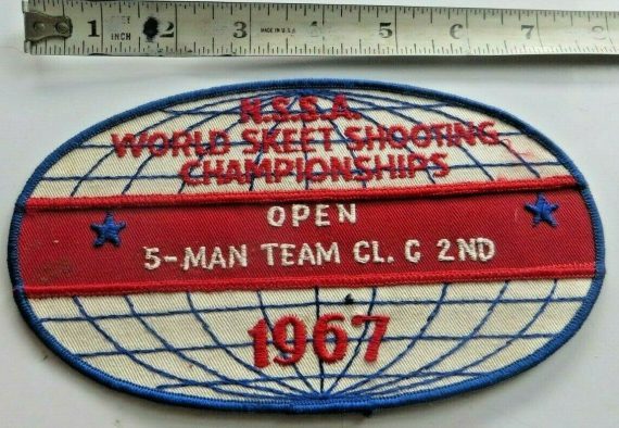 N.S.S.A.WORLD SKEET SHOOTING CHAMPIONSHIP OPEN 5-MAN TEAM CL.C 2ND CL 1967 PATCH