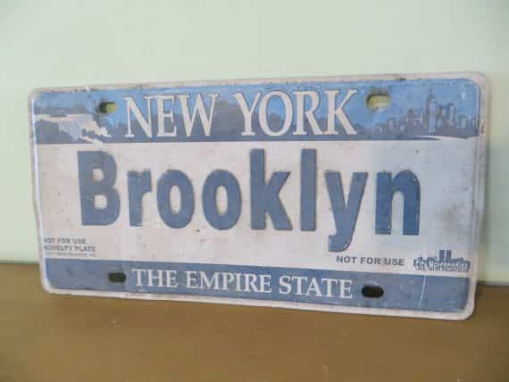 NEW YORK BOOKLYN NOT FOR USE NOVELTY PLATE ,LICENSE PLATE  TOPPER