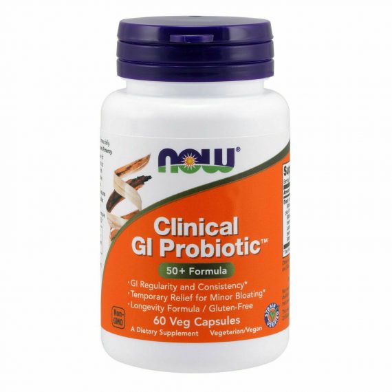 NOW Foods Clinical GI Probiotic, 60 Veg Capsules – Relief for Minor Bloating