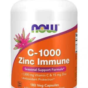 Now Foods Vitamin C-1000 ZINC IMMUNE Antioxidant 180ct Stop Colds, Flu, Viruses