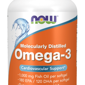 NOW Omega-3 (Molecularly Distilled) 200 Softgels, MADE IN USA, FREE SHIPPING