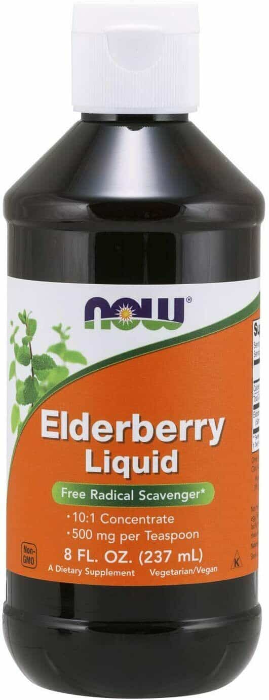 NOW Supplements Elderberry Liquid 500mg 10:1 Concentrate Free Radical Scavenger