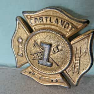Obsolete early 1900’s Cortlandt Hook & Ladder Co. P.F.D. N.Y. Uniform badge pin