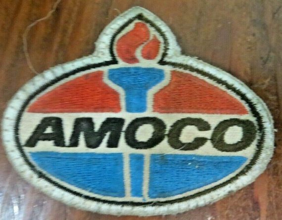 OLD STOCK AMOCO RED WHITE & BLUE COLOR FOREVER FLAME GAS&OIL COMPANY PATCH