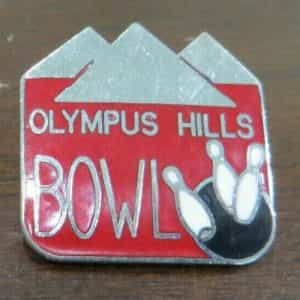 OLYMPUS HILLS BOWLS ,BOWLING ALLEY SOUVENIR LAPEL PIN