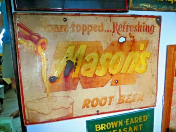 ORIGINAL MASON’S ROOT BEER ANTIQUE SODA POP SODA FOUNTAIN OLD TIME SIGN