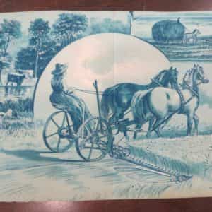 Osborne Junior & Osborne Mower farm machinery horse drawn Victorian Trade Card