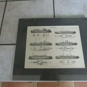 Panzerschiffe submarines military vintage drawing
