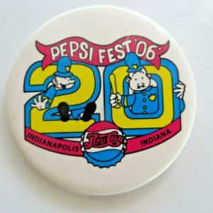 PEPSI FEST 06 INDIANAPOLIS INDIANA 20 YEAR ANNIVERSARY ADVERTISING BUTTON PIN