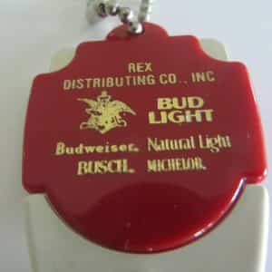 Rex Distributing Co. Bud Light Budweiser Busch Michelob  advertising key chain
