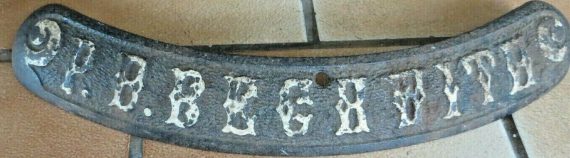 1900’S P.B. BECHWITH STOVE CO.CAST IRON STOVE ADVERTISING EMBLEM