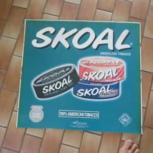 SKOAL SMOKELESS TOBACCO 100 % AMERICAN TOBACCO,25 X 28 INCHES LARGE SIGN