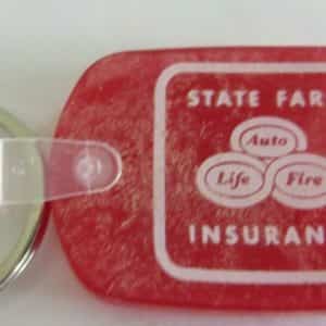 State Farm Auto Life Fire Insurance Company original rubber advertising keychain