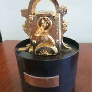 STOCK TICKER WITH THE PAPER IN IT DESK PAPERWEIGHT COLLECTIBLE VINTAGE DISPLAY