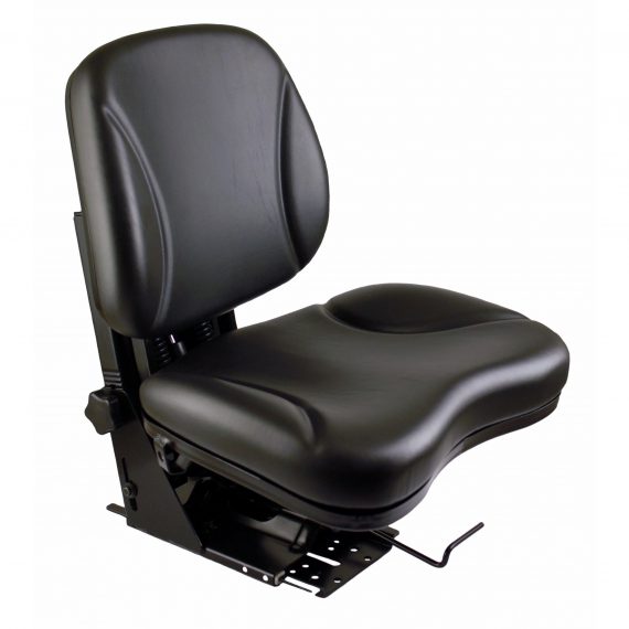 TAFE Tractor Sears Low Back Seat, Black Vinyl w/ Mechanical Suspension – S8302162