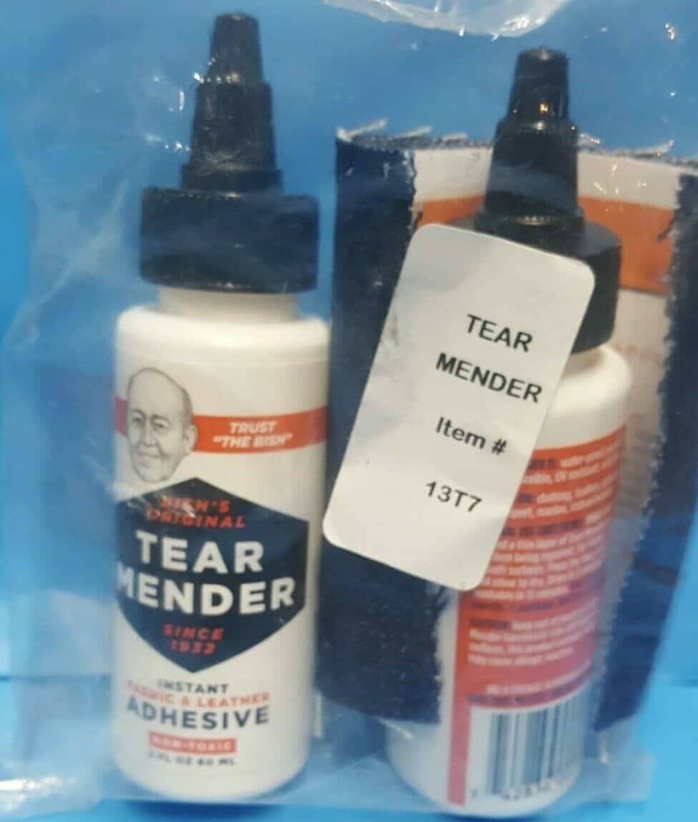 Tear Mender Instant Fabric & Leather adhesive Non-Toxic in two 2 oz bottles