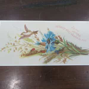 use Niagara Corn Starch,Victorian era trade card,flowers and birds 1900’s