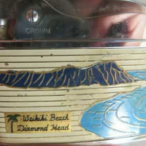 WAIKIKI BEACH DIAMOND HEAD ALOHA HAWAII ADVERTISING FLAT JAPAN CROWN LIGHTER