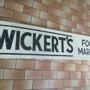 WICKERT’S FOOD STORE VTG ORIGINAL GROCERY GENERAL STORE UPPER MICHIGAN SIGN
