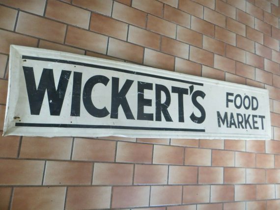 WICKERT’S FOOD STORE VTG ORIGINAL GROCERY GENERAL STORE UPPER MICHIGAN SIGN