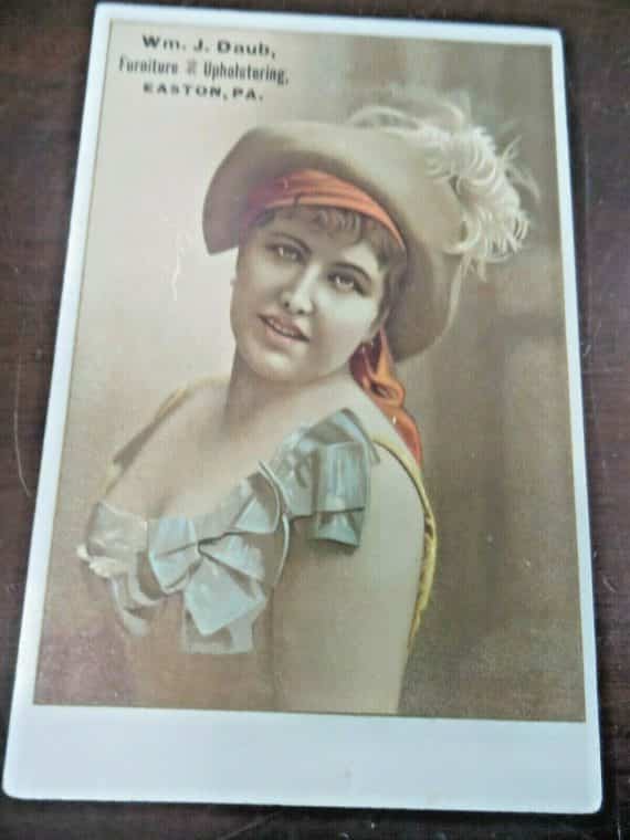 Wm.J.Daub Furniture & Upolstering,Easton , Pa,Picture Victorian Trade Card