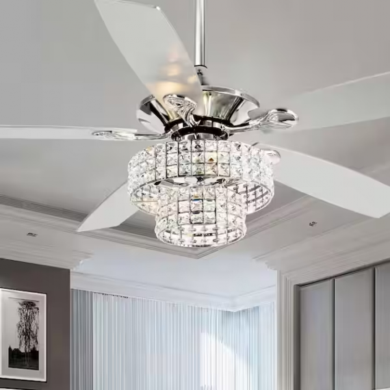 parrot-uncle-f6215a110v-howell-52-in-indoor-chrome-downrod-mount-crystal-chandelier-ceiling-fan-with-light-and-remote-control