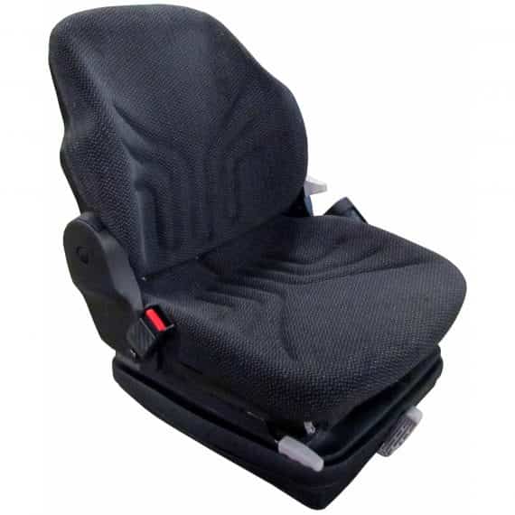 Allis Chalmers Tractor Grammer Mid Back Seat, Black & Gray Fabric w/ Mechanical Suspension – S8301528