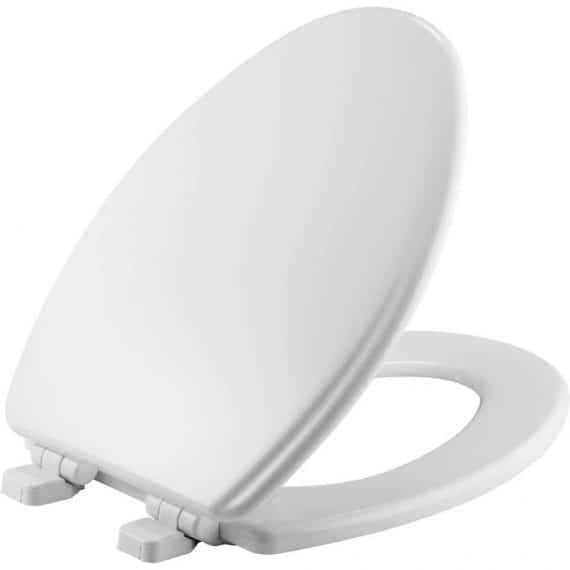Bemis Jamestown 1530SLOW 000 Adjustable Slow Close Never Loosens Elongated Closed Front Toilet Seat in White