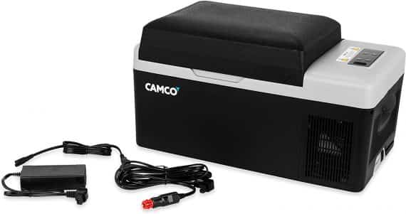 Camco 51510 CAM-200 Portable Refrigerator, AC 110V/DC 12V Compact Fridge/Freezer, 20-Liter – Keeps Food and Drinks Cold While On-the-Go – Ideal for Road Trips, RVing, Camping, Boating and Tailgating