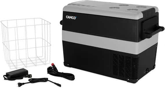 Camco 51516 CAM-450 Portable Refrigerator, AC 110V/DC 12V Compact Fridge/Freezer, 45-Liter – Keeps Food and Drinks Cold While On-The-Go – Ideal for Road Trips, RVing, Camping, Boating and Tailgating
