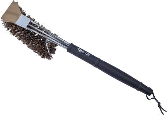 Dyna-Glo DG18GBP-D w Bristles and Stainless Steel Scraper 18″ Palmyra Grill Brush, Black/Brown