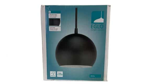 Eglo Petto 92358A 1-Light Black Mini Pendant with Metal Shade