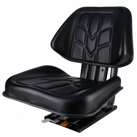 Ford Tractor Loader Backhoe Low Back Seat, Black Vinyl w/ Mechanical Suspension – S8301276