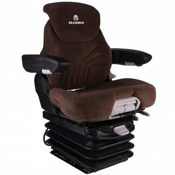 John Deere Combine Grammer Mid Back Seat, Brown Fabric w/ Air Suspension – S8301454