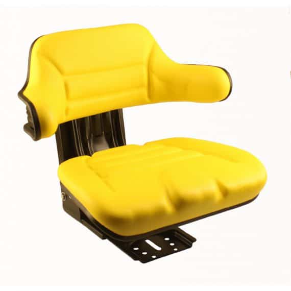 John Deere Tractor Wrap-Around Seat, Yellow Vinyl w/ Mechanical Suspension – S830688