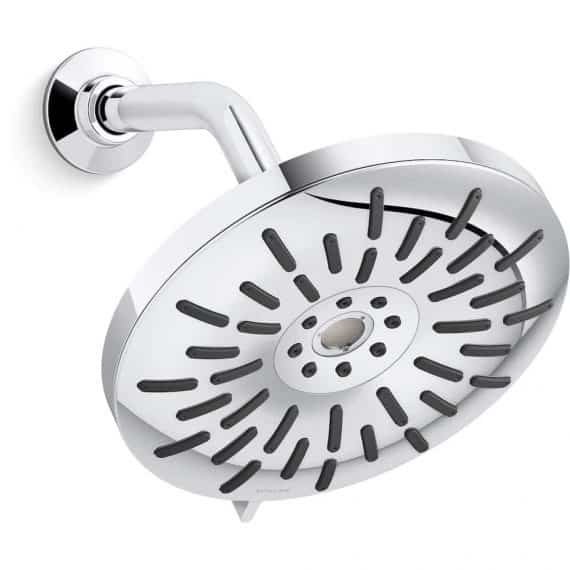 Kohler Bellerose R24164-g-cp 3-Spray Patterns 1.75 GPM 8-inch Wall Mount Fixed Shower Head in Polished Chrome