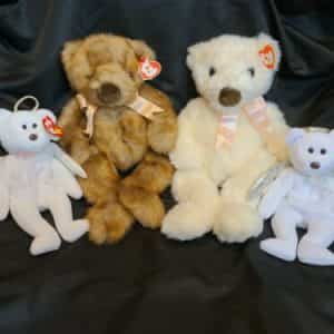 TY Baby Ginger and Baby Powder Plush Bears Beanie Baby Halo and Halo II Angels