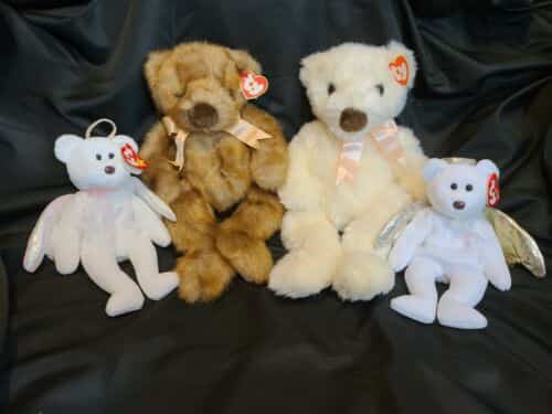 TY Baby Ginger and Baby Powder Plush Bears Beanie Baby Halo and Halo II Angels