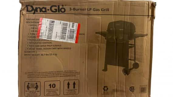 Dyna-Glo 1002665524 3-Burner Open Cart Propane Gas Grill in Black