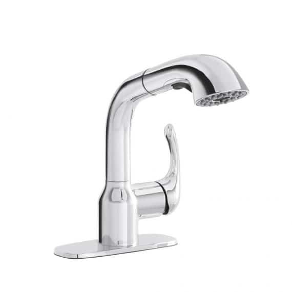 Glacier Bay Dunning 1005 409 732 Single-Handle Pull-Out Laundry Faucet with Dual Spray Function in Chrome