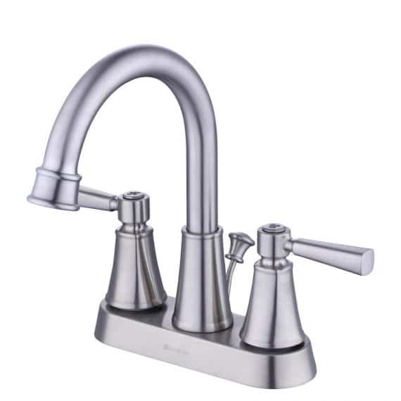 Glacier Bay Melina 1006 570 146 4 in. Centerset Double Handle High-Arc Bathroom Faucet in Brushed Nickel