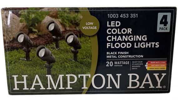 Hampton Bay 1003453351 4.5-Watt Millennium Black Adjustable Light Color Outdoor Integrated LED Landscape Flood Light (4-Pack)