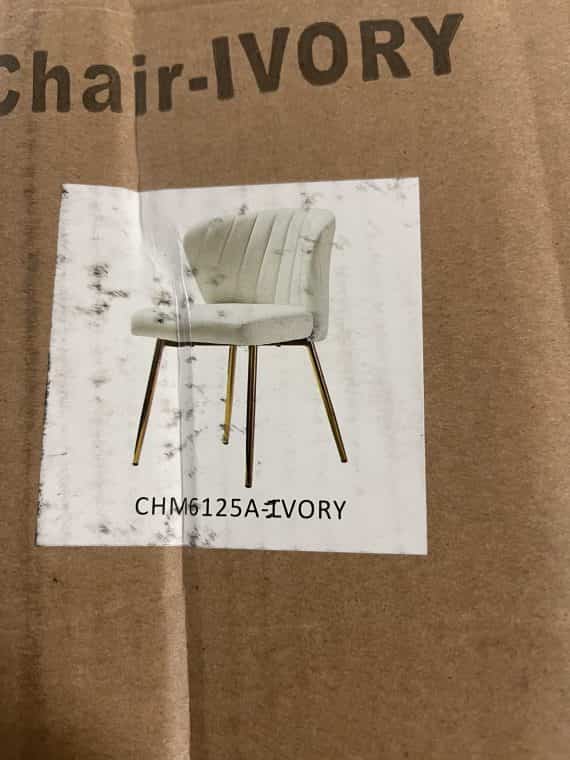Jayden Creation Luna CHM6125A-IVORY Ivory Gold Legs Side Chair