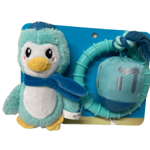 Hanukkah Dog Plush Toy Penguin Wearing Kippah Dreidel Ring 3 Pieces Chanukah