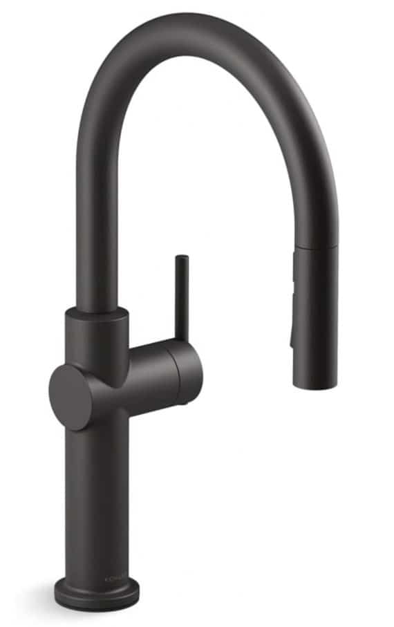 Kohler Crue 22972-BL Single-Handle Pull-Down Sprayer Kitchen Faucet in Matte Black